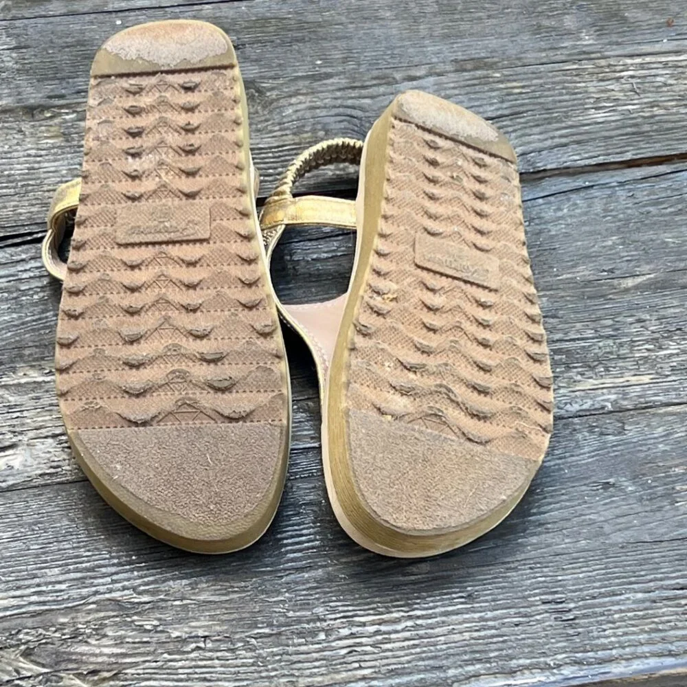 Forever Thong Sandals Gold Rhinestones 6 1/2
